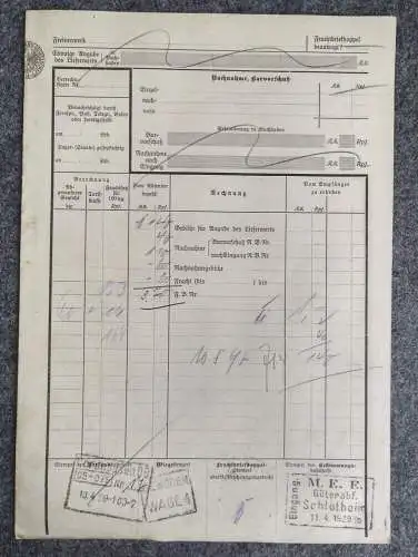 Frachtbrief Nordhausen Fr Hetzer jun Seifenfabrik nach Schlotheim 1929