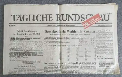 Tägliche Rundschau Demokratische Wahlen in Sachsen 1946 Nr 204