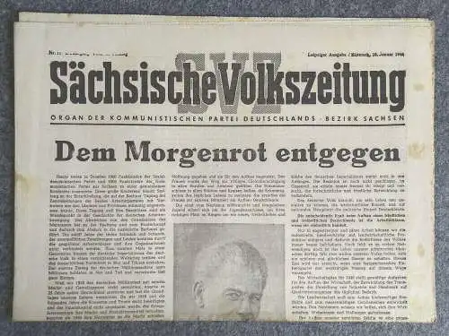 Sächsische Volkszeitung Dem Morgenrot entgegen 1946 KPD Bezirk Sachsen Nr 11