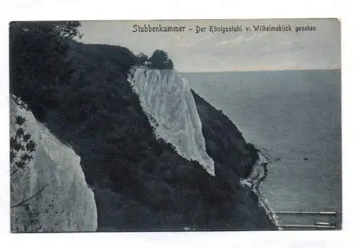 Ak Stubbenkammer Der Königsstuhl von Wilhelmsblick gesehen 1918