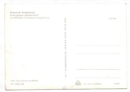 Ak Päwesin Kreis Brandenburg Erholungsheim Bollmannsruh DDR 1966