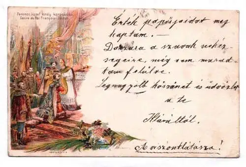 Litho Ak Krönung Kaiser Franz Josef 1844