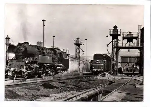 Ak Dampflokomotiven im Einsatz Baureihe Bahnbetriebswerk Saalfeld 1976