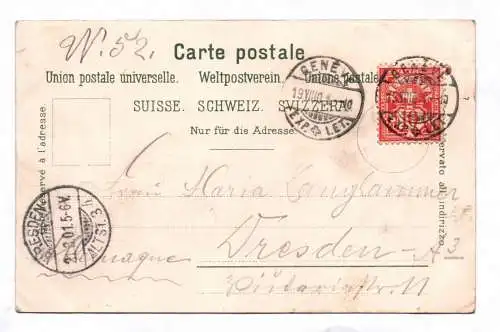 Schweiz - Landkarte Kantone farbige AK 1901