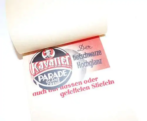 Alter Reklame Notizblock Kavalier Parade Schuhpflege 1930 er Werbung