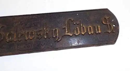 Altes Schild Salewsky Löbau Sachsen um 1910 Türschild 2 x Namensschild Gusseisen