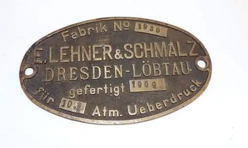 Altes Schild Lehner und Schmalz Dampfkesselfabrik in Löbtau 1909 evt Eisenbahn