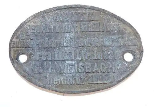 Alter Schilder Weisbach Chemnitz 1909 1911 Dampfkessel Maschinenbau 2 x Typensch