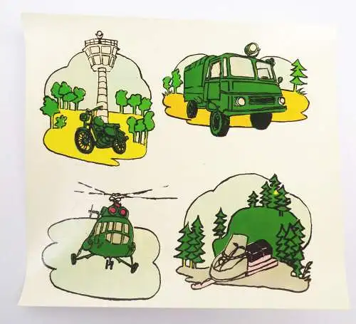 NVA Abziehbilder W50 Motorrad Hubschrauber Motorschlitten DDR vintage 