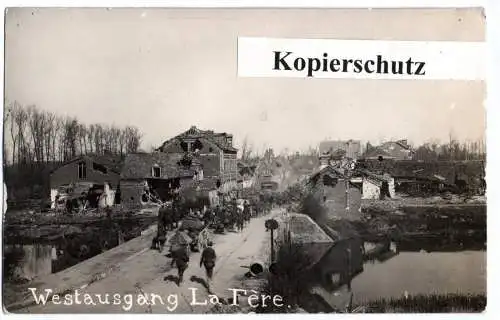 Foto Ak La Fere 1 Weltkrieg Westausgang Frankreich Trümmer Zerstörung 1 Wk