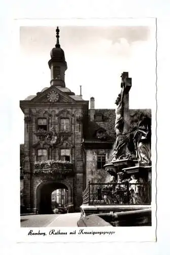 Ak Bamberg Rathaus mit Kreuzigungsgruppe