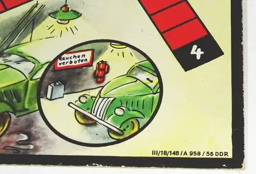 Altes Spielbrett Das lehrreiche Feuerwehrspiel Unfallverhütung Feuerwehr 1956