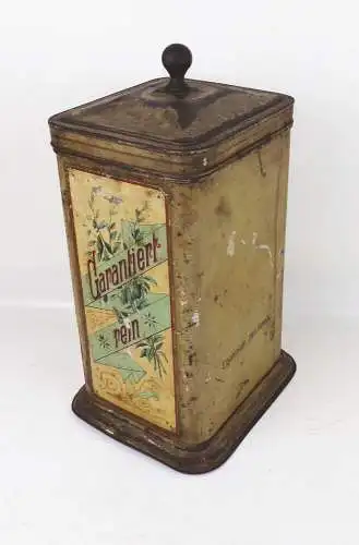 Große alte Blechdose Cacao Felsche Leipzig Knauf lithografiert um 1900 