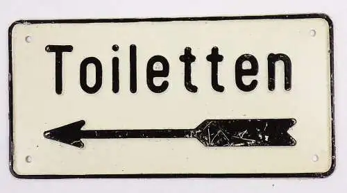 Toiletten Pfeil Schild altes Blechschild