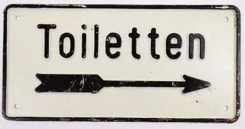 Altes Toiletten Pfeil Schild altes Blechschild WC Lotus