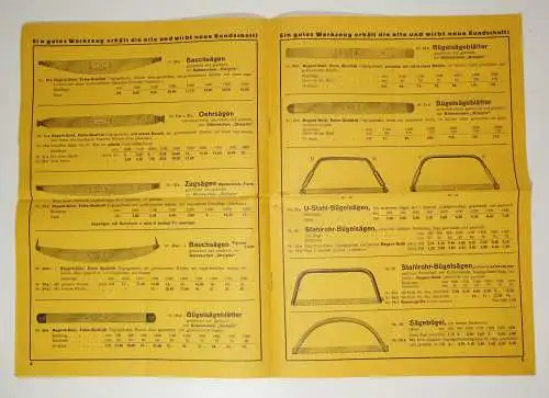 Prospekt 1939 Sägen Feilen Äxte Rüggeberg Breslau Schlesien ! (D8