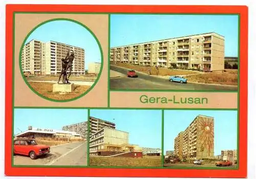 Ak Gera Lusan Plastik an der Zeulsdorfer Straße HO Gaststätte Ambulatorium 1984