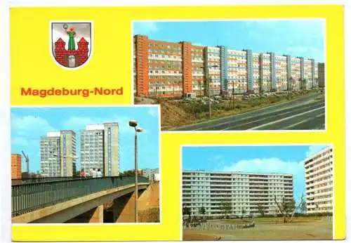 Ak Magdeburg Nord Spielplatz an der Victor Jara Straße Fußgängerüberweg 1982