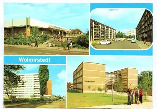 Ak Wolmirstedt HO Gaststätte Kristall Geschwister Scholl Straße Neubauten 1981