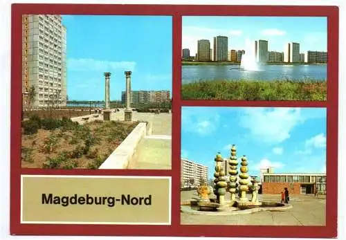 Ak Magdeburg Nord Markowskiplatz Neustädter See Märchenbrunnen 1983