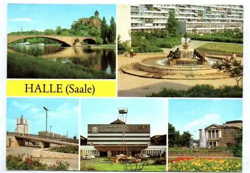 Ak Halle Saale Magistrale Neustadt Bahnhof Theater des Friedens 1981