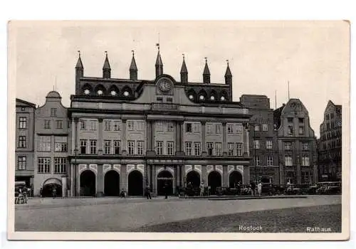 Ak Rostock Rathaus Autos 1930 er
