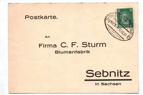 Postkarte Bahnpost Stempel Zug 923 Dresden Pirna Neustadt 1927