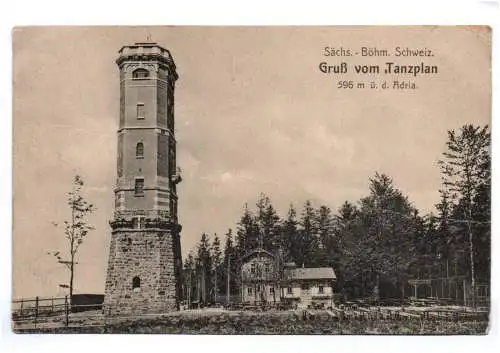 Ak Gruß vom Tanzplan Sächsisch Böhmische Schweiz 1909