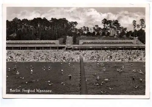 Echtfoto Ak Berlin Freibad Wannsee 1930 er