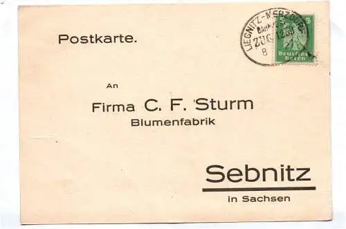 Postkarte Bahnpost Stempel Liegnitz Merzdorf Schlesien Zug 1239    1927