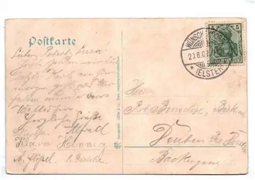 Ak Fuchsmühle Restaurant und Gartenwirtschaft Wünschendorf 1907 Elster