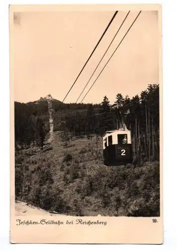 Foto Ak Jeschken Seilbahn bei Reichenberg 1939