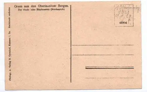 Ak Gruss aus den Oberlausitzer Bergen Hoch und Sibyllenstein Nordansicht 1929