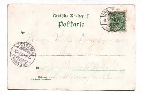 Litho Ak Luther Denkmal Gruss aus Berlin 1900