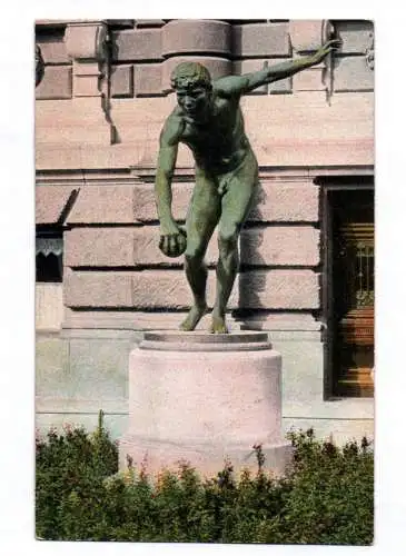 Litho Ak Leipzig Kugelwerfer am Museum