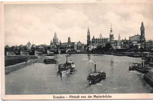 Ak Dresden Altstadt von der Marienbrücke