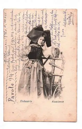 Ak Elsässerin Alscaienne Frau in einer Tracht 1903 DR