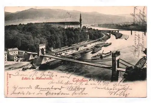 Ak Hermann Poy, Dresden Schloss und Kettenbrücke. Tetschen 1900