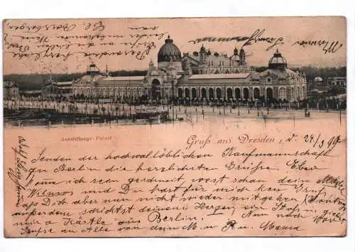 Ak Ausstellungs Palast  Gruss aus Dresden 1899