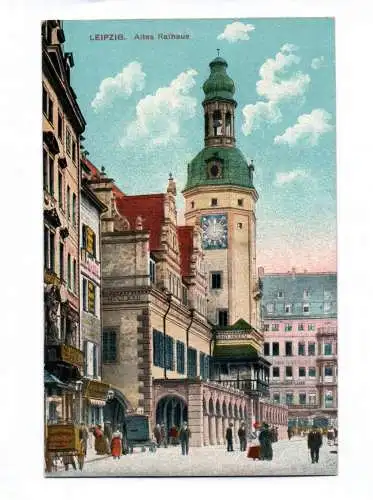 Litho Ak Altes Rathaus Leipzig