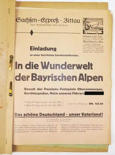 Mappe Zittau Walddorf Bus Unternehmen Sachsen Express Reklame Busreisen 1934