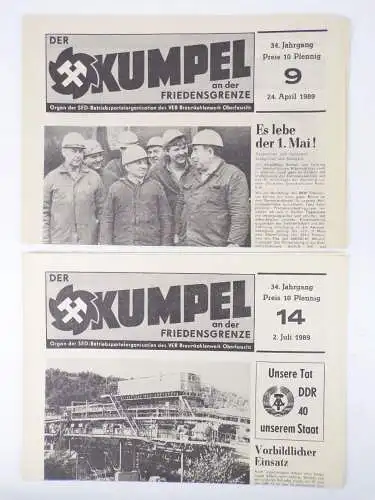 Der Kumpel an der Friedensgrenze DDR Zeitung 7 Stück Bergbau Tagebau Hagenwerder