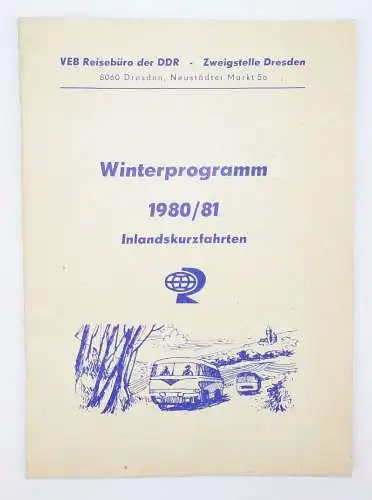 VEB Reisebüro DDR Winterprogramm 1980 1981 Inlandskurzfahrten