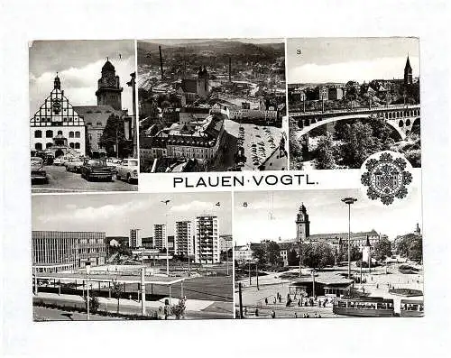 Ak Vogtland Plauen Blick zum Altmarkt Rathaus Friedensbrücke