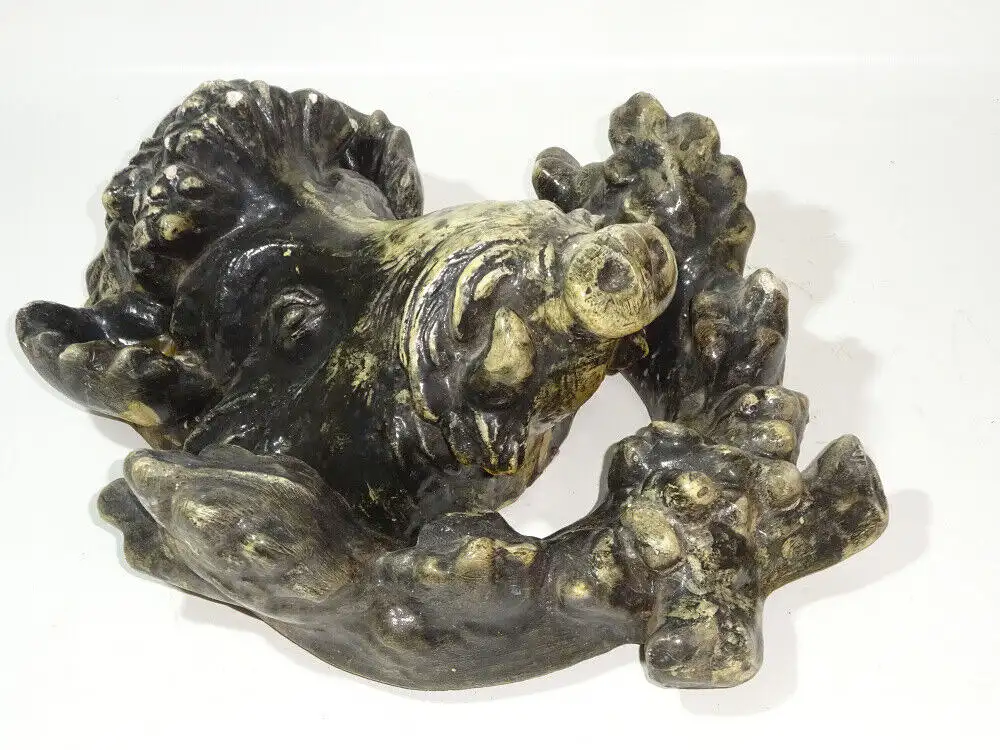 Uralte Jagdtrophäe Eber Wildschwein um 1900 Gips Modelliermasse 1