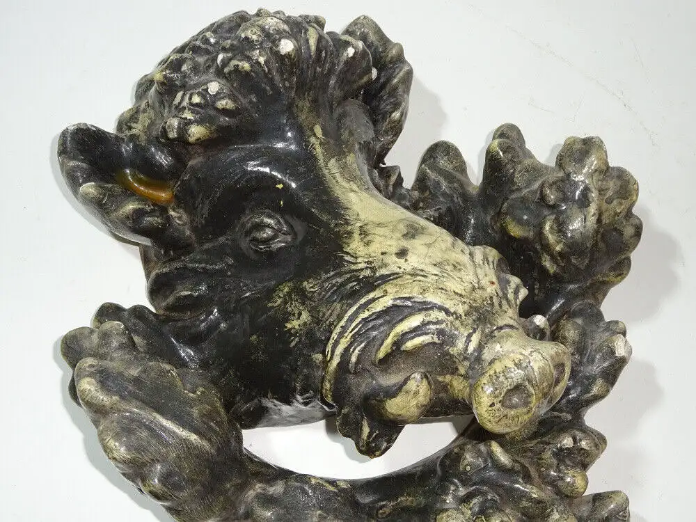 Uralte Jagdtrophäe Eber Wildschwein um 1900 Gips Modelliermasse 7