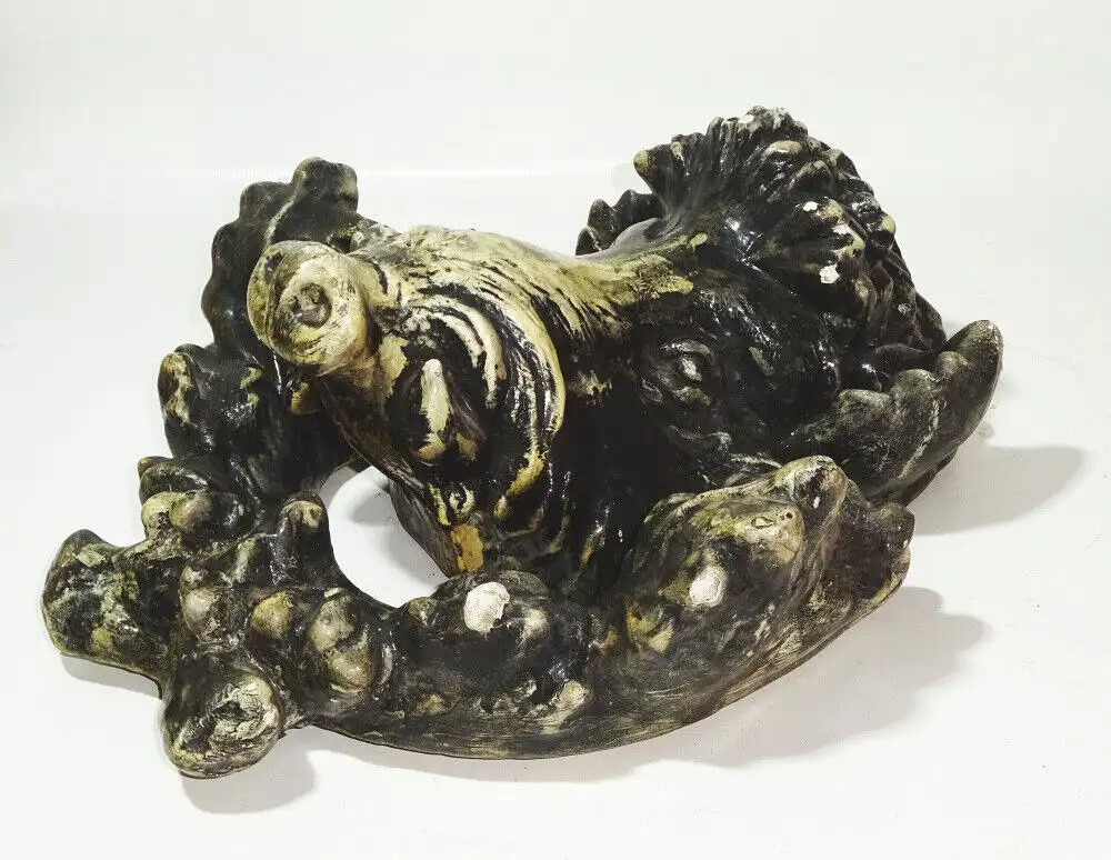 Uralte Jagdtrophäe Eber Wildschwein um 1900 Gips Modelliermasse 8