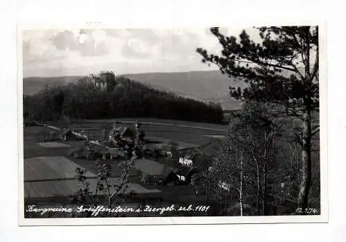 Ak Burgruine Burg Greifenstein im Isergebirge