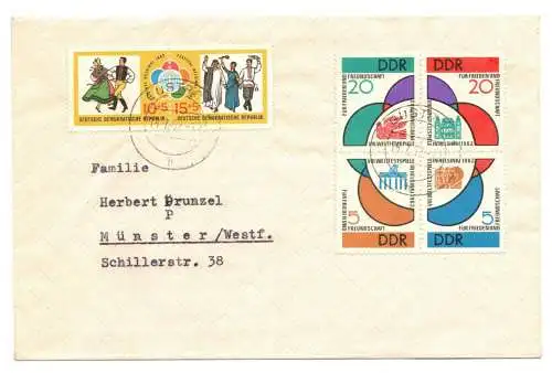 Brief 1962 Güstrow-Münster Viererblock Mi Nr 901-904 + 905 + 906 