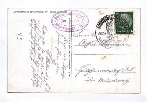 Ak Sommerfrische Hinterhermsdorf Sächsische Schweiz